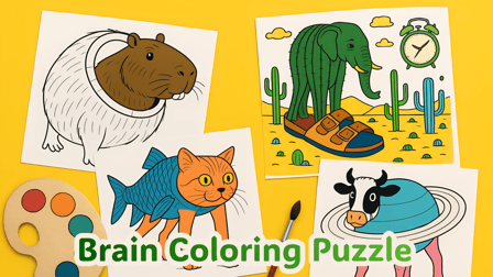 Brain Coloring Puzzle